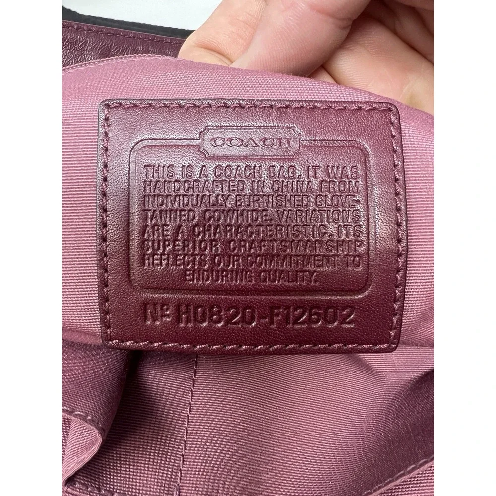 Coach MEDIUM F12602 Vintage Burgundy Y2K Soho Hampton Leather Satchel